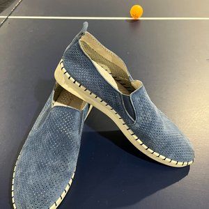 COPY - Bernie Mev Blue Suede Flat